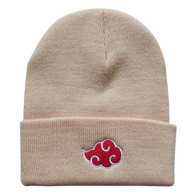 2022Beanies Women Autumn Winter Warm Hat Anime Akatsuki Cosplay Red Cloud Embroidery Caps For Men Knitted Bonnet Unisex