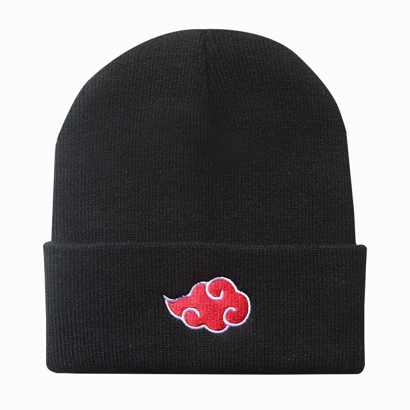 2022Beanies Women Autumn Winter Warm Hat Anime Akatsuki Cosplay Red Cloud Embroidery Caps For Men Knitted Bonnet Unisex